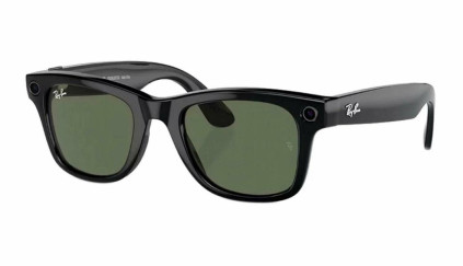 Ray-Ban Wayfarer Shiny Black/ G15 Green (50)